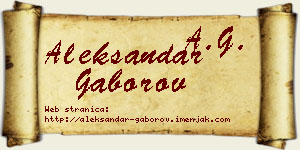 Aleksandar Gaborov vizit kartica